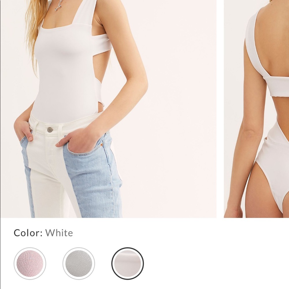 White free people body suit